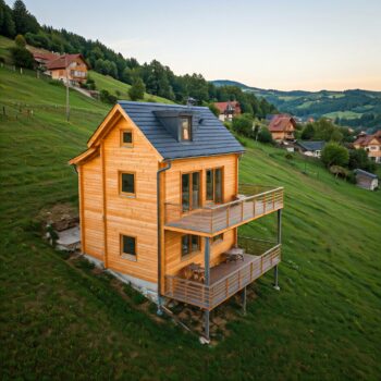 Mini Casas de Madeira com Mezanino para Terrenos Inclinados em Áreas Rurais: Um Refúgio Sustentável