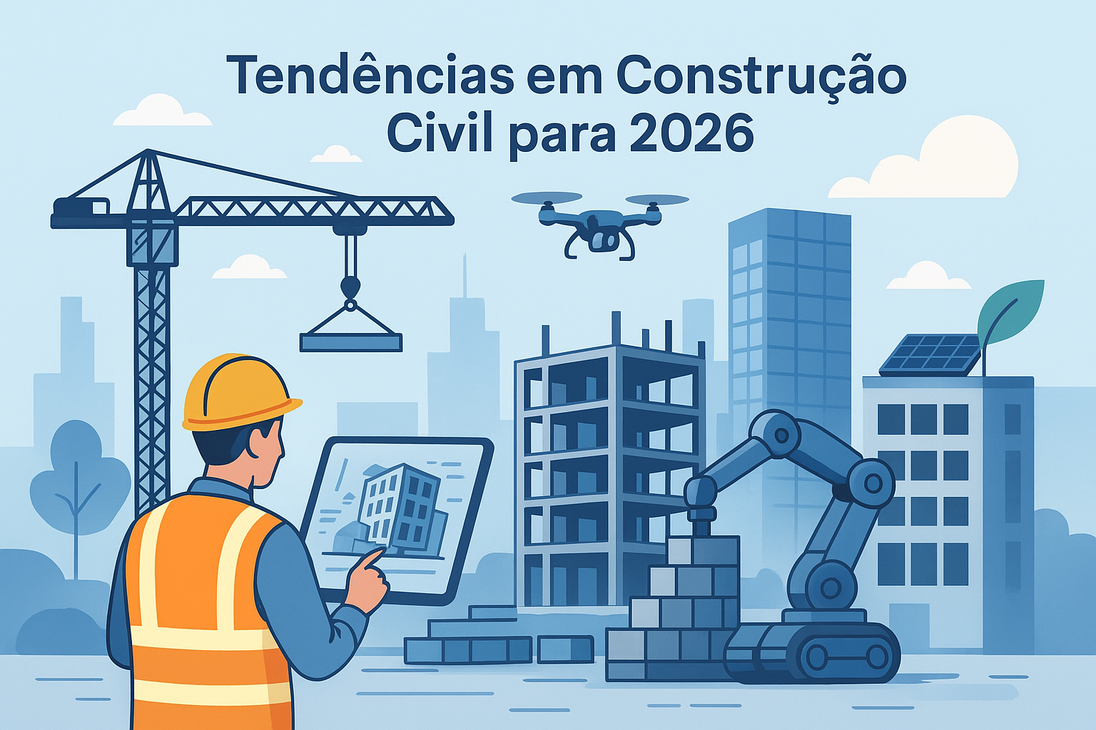 Tendências em Construção Civil para 2026: Sustentabilidade, Digitalização e Eficiência